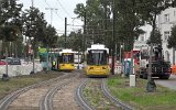 Die enge Kurve am Beginn der Strecke soll mit einer Parallelfahrt getestet werden (Gro�-Berliner-Damm 22.09.2021).