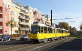 Die historischen KT4Dt mod 7011 und 7012 mit "Tsch�ss TATRA"  geschildert (Gro�-Berliner-Damm 30.10.2021).