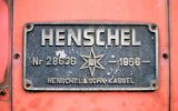 Betriebswerkstatt Barmbeck 1991: Die Henschel-Lok DH 360 als V34.01 der ESSO AG Hamburg Harburg wurde in Barmbeck gewartet.