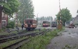 Nach schweren Herbstst�rmen, mit Stromausfall im Hotel, soll der MBd1-Arbeitstriebwagen am 08. September 1992 Streckenarbeiter zur Beseitigung umgest�rzter B�ume auf die Strecke bringen