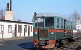 MBxd1-Triebwagen in Nowy Dw�r Gda�ski W�skotorowy (Tiegenhof Kleinbahnhof) am 13. M�rz 1998