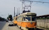 Gara de Nord 1989.:Arbeitswagen (vagon de serviciu) V.S.2 (ex Wagen 71) war ein Eigenbau der Verkehrsbetriebe auf altem Fahrgestell als Typ T1-62.